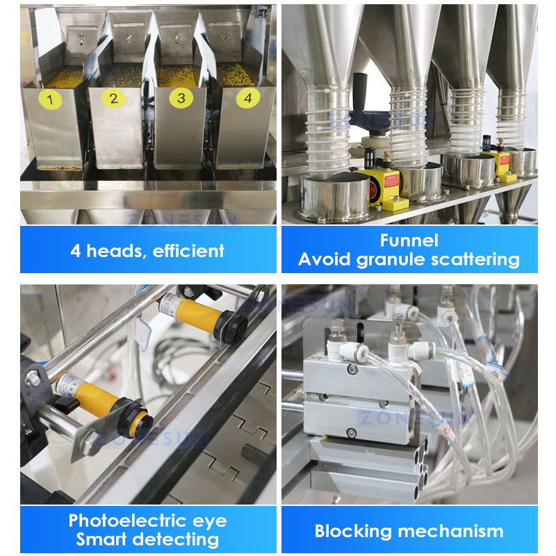 ZONESUN ZS-FAL180X10 Automatic Granule Weighing Filling Capping Labeling Production Line