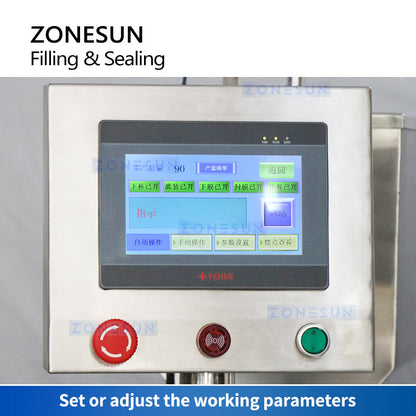 ZONESUN ZS-AFS02 Macchina per sigillare il riempimento di pasta liquida con pompa a pistone per tazza di plastica 