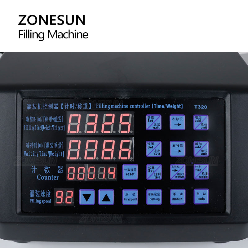 ZONESUN ZS-DPYT320 Pesatrice di riempimento di liquidi con pompa a diaframma semiautomatica