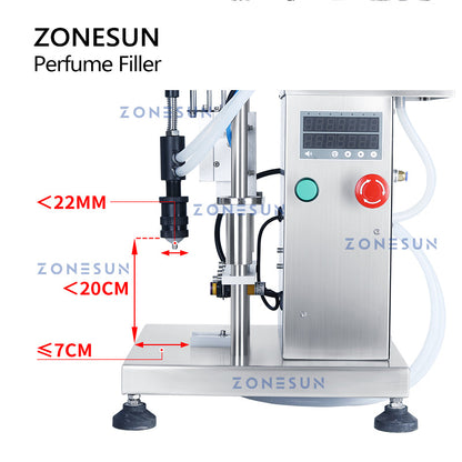 ZONESUN ZS-YTZL500S Riempitrice pneumatica per bottiglie Enolmatic Riempitrice liquida per profumo a ugello singolo 