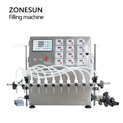 ZONESUN ZS-DPYT12P Semi-automatic 12 Nozzles Diaphragm Pump Liquid Filling Machine