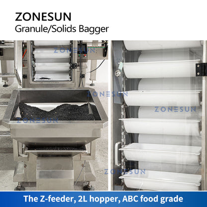 ZONESUN ZS-GW10 Automatic Granule Feeding Weighing Filling Sealing Machine With Metal Detector