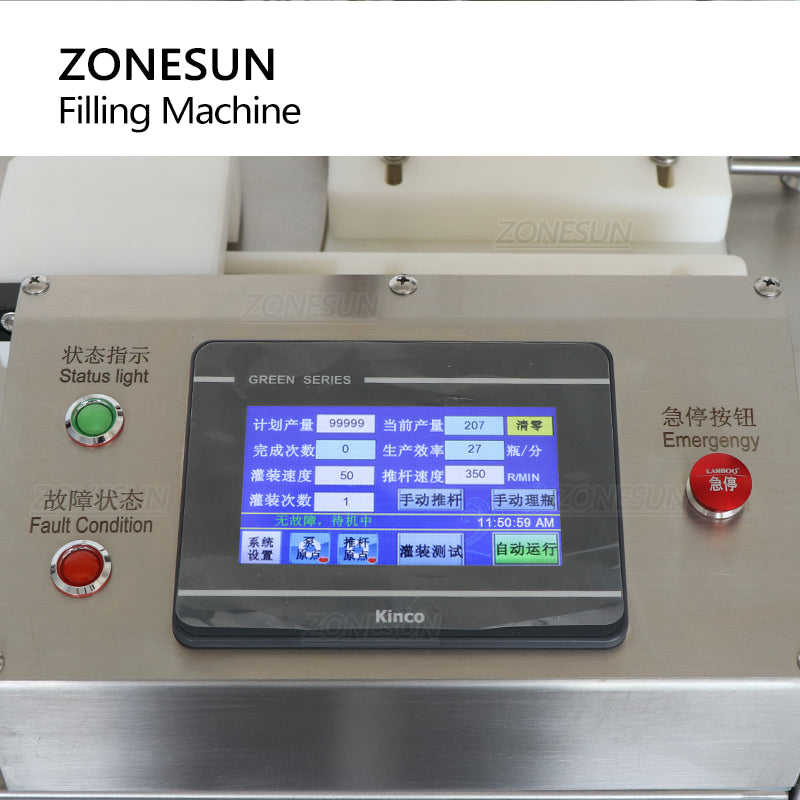 ZONESUN ZS-LPG1 Automatic Ceramic Pump Liquid Filling Machine with Bottle Sorting Unscrambler