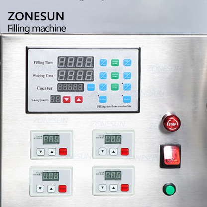 ZONESUN ZS-YTMP4S Semi-Automatic 4 Heads Magnetic Pump Liquid Filling Machine