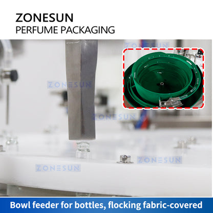 Tappatrice di riempimento di liquidi per l'alimentazione di bottiglie di profumo rotativa ZONESUN ZS-AFC7C 