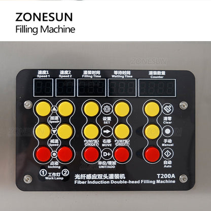 ZONESUN ZS-DTDP4G Automatic 4 Nozzles Diaphragm Pump Liquid Filling Machine With Conveyor