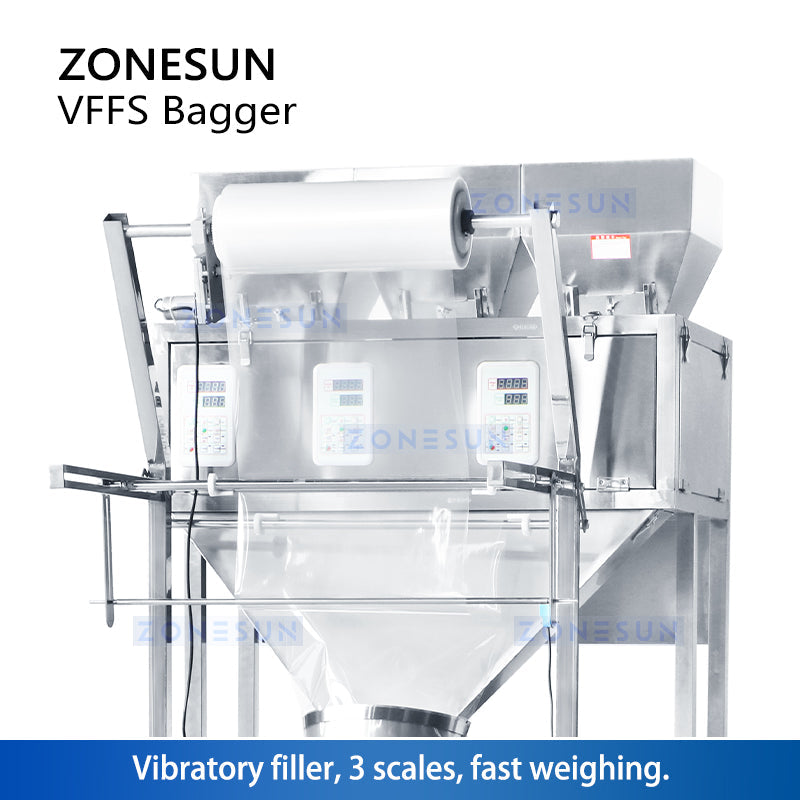 ZONESUN ZS-FS02 Full Automatic Three Heads Small Pouch Granule Bag Weighing Filling Sealing Machine