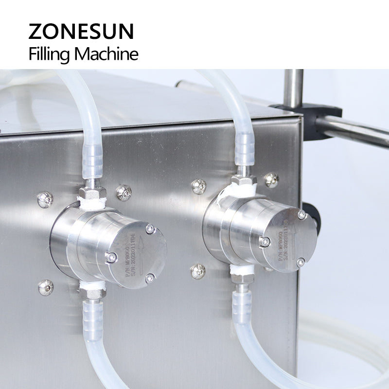 ZONESUN ZS-MPZ2 Máquina de llenado de líquidos con bomba magnética semiautomática de 2 boquillas 