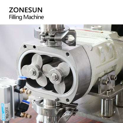 ZONESUN ZS-DTGT900M Automatic Rotor Pump Paste Liquid Filling Machine With Mixer Heater