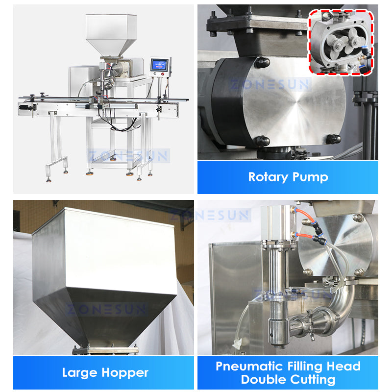 ZONESUN ZS-FAL180B5 Automatic Meat Sauce Paste Filling Capping Production Line