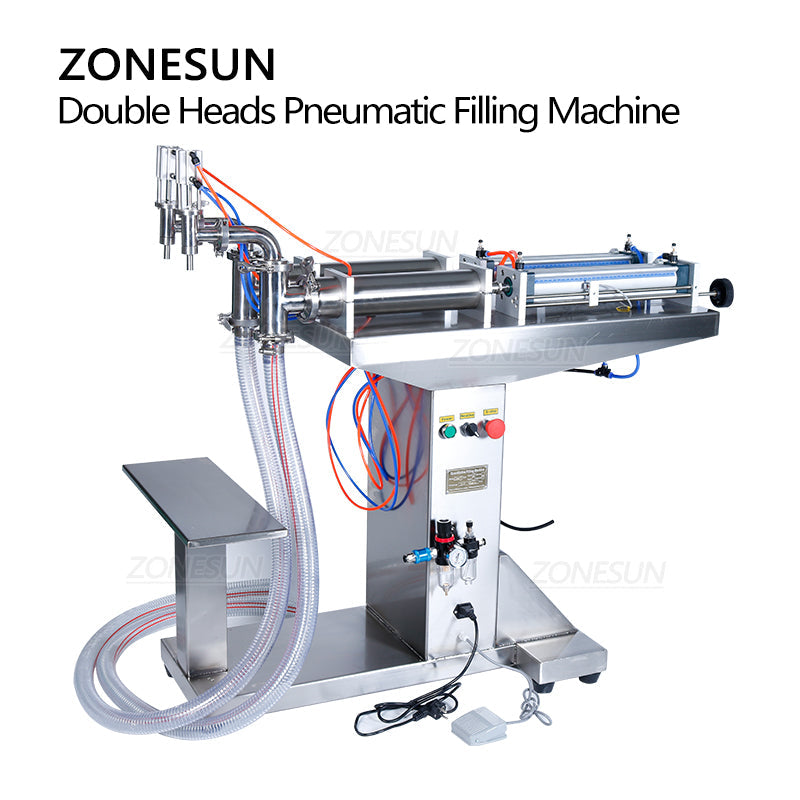 ZONESUN ZS-YTFS2 Pneumatic Standing 2 Nozzles Liquid Filling Machine