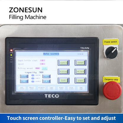 ZONESUN ZS-SV4HS Máquina de llenado de líquidos con bomba de pistón servo de 4 boquillas 