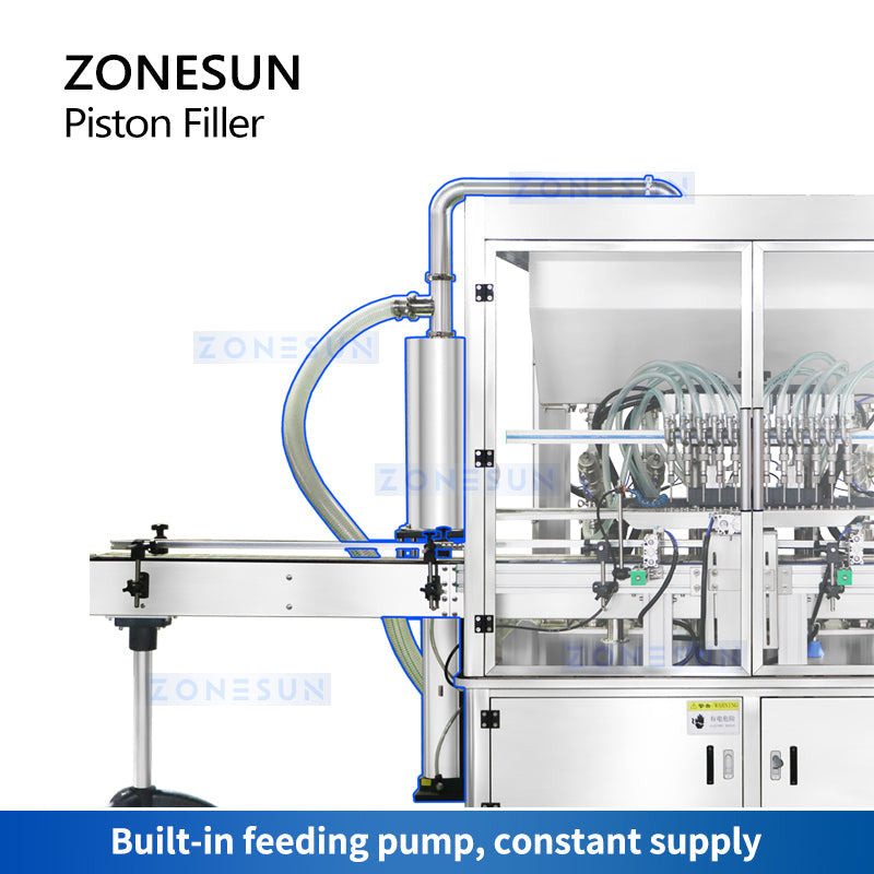 ZONESUN ZS-YT12T-12PX Máquina de llenado de pasta con servomotor de 12 boquillas con bomba de alimentación