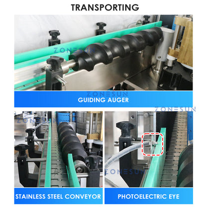 ZONESUN ZS-WGTB01 Automatic Round Bottle Glue Labeling Machine