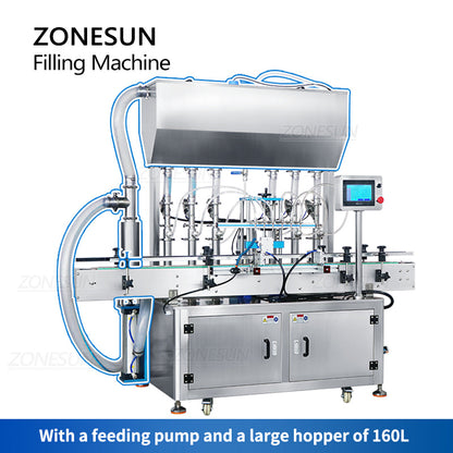 ZONESUN ZS-YT6T-6PX Máquina de llenado de pasta con servomotor de 6 boquillas con bomba de alimentación