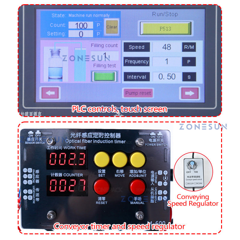 ZONESUN ZS-DTCP1 Automatic Single Nozzle Ceramic Pump Liquid Filling Machine