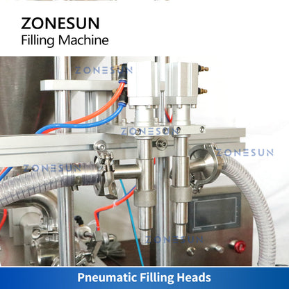 ZONESUN ZS-DTGT2 Automatic 2 Lifting Nozzles Pneumatic Piston Pump Paste Filling Machine