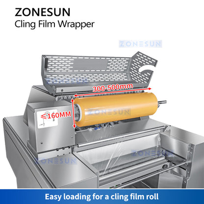 ZONESUN ZS-CW25 Automatic Cling Film Wrapping Machine Film Roll Holder