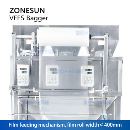 ZONESUN ZS-FS02 Full Automatic Three Heads Small Pouch Granule Bag Weighing Filling Sealing Machine