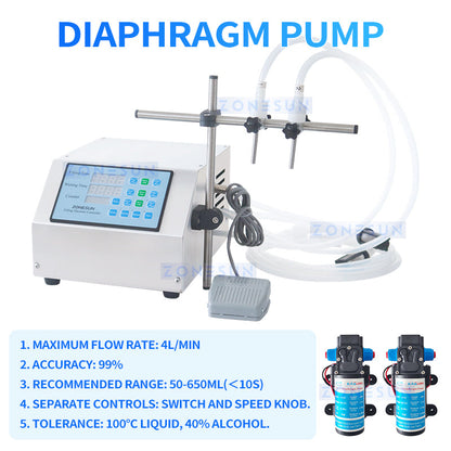 ZONESUN ZS-DPYT2P Semi-automatic 2 Nozzles Diaphragm Pump Liquid Filling Machine