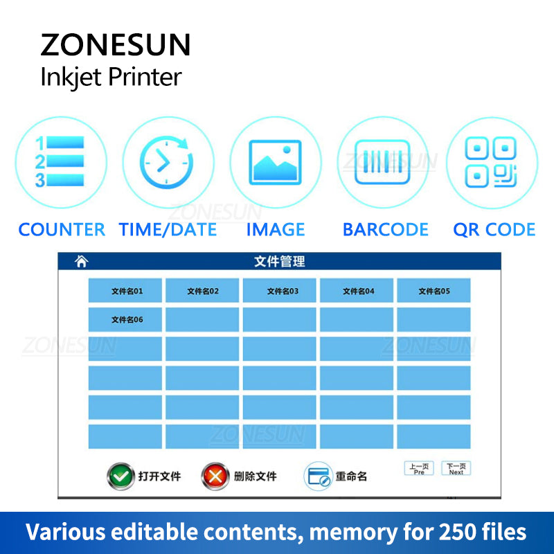 ZONESUN ZS-TIP127 Macchina per la codifica della data a getto d'inchiostro da tavolo 