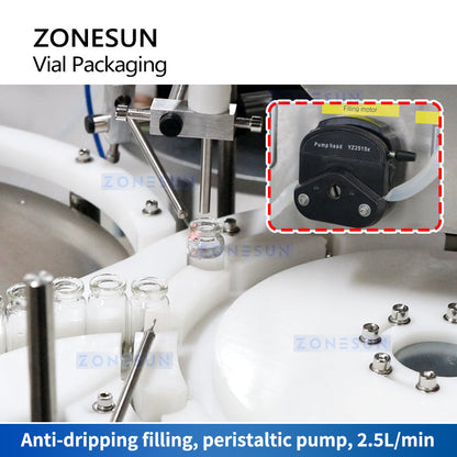 Tappatrice per riempimento di liquidi con pompa peristaltica automatica per fiale ZONESUN ZS-AFC20 