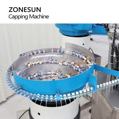 ZONESUN ZS-AFC8 Rotate Spray Head Round Bottle Capping Machine with Cap Feeder