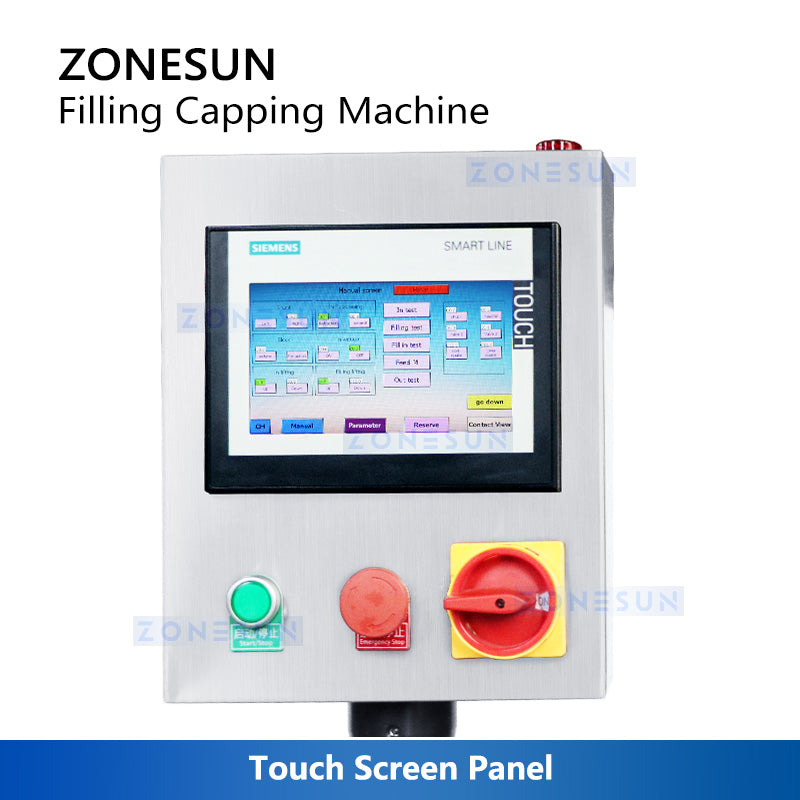 ZONESUN ZS-AFC6F Bomba peristáltica automática Máquina tapadora de llenado de líquidos de botella plana 