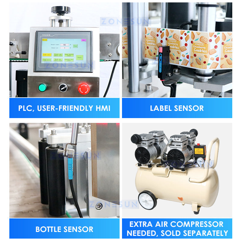 ZONESUN ZS-TB300N Autoamtic Round Square Bottle Sigle/Double Side Labeling Machine