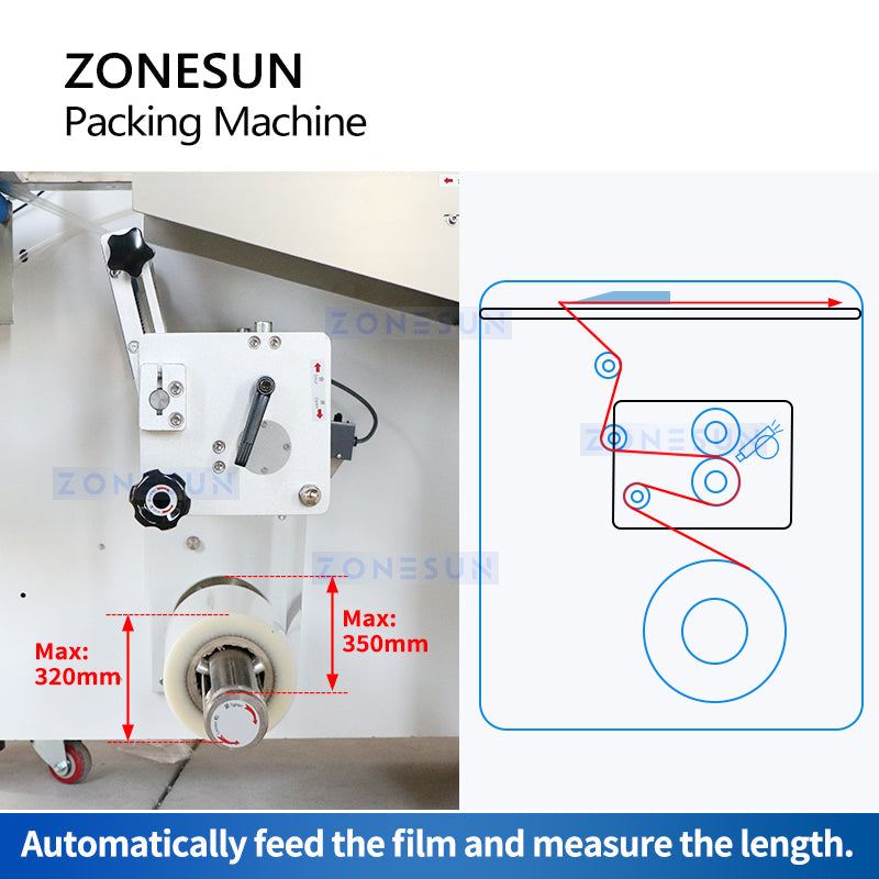 Confezionatrice a flusso orizzontale ZONESUN ZS-ZB350X 