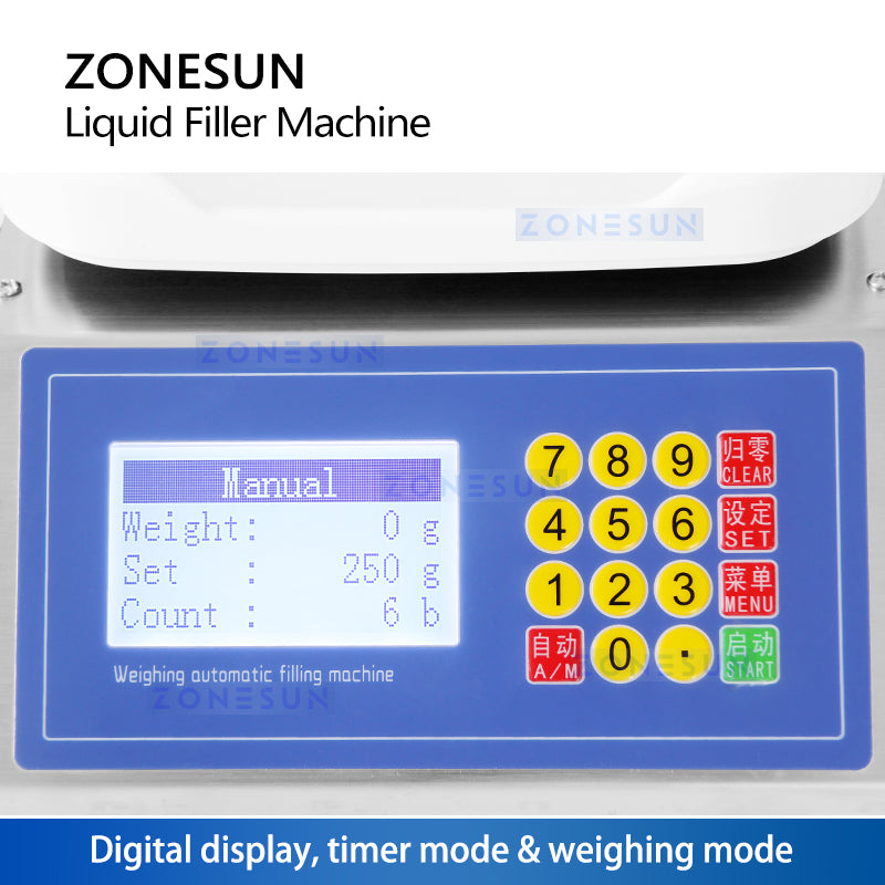 ZONESUN ZS-M90 Semi Automatic Liquid Weighing Filling Machine