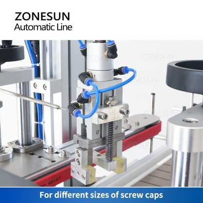 ZONESUN ZS-FAL180X8 4 Heads Piston Pump Liquid Filling Capping Square Bottle Double Sizes Labeling Machine