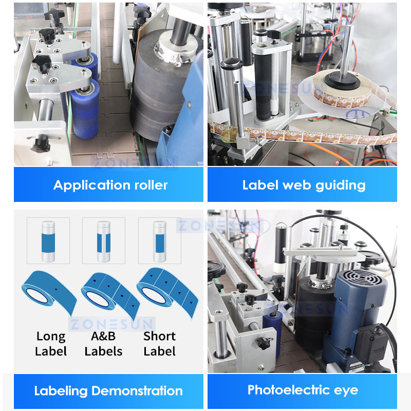 ZONESUN ZS-AFCL2 Automatic Round Bottle Magnetic Pump Liquid Filling Capping Labeling Production Line