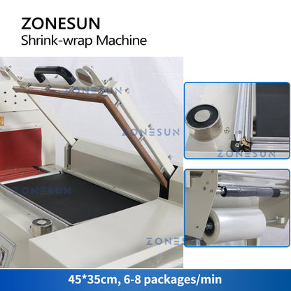 ZONESUN ZS-SPL3 PVC & Polyolefin Film L-bar Sealing Cutting Shrinking Machine