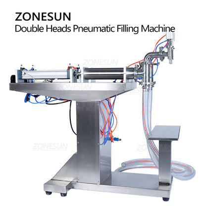 ZONESUN ZS-YTFS2 Pneumatic Standing 2 Nozzles Liquid Filling Machine