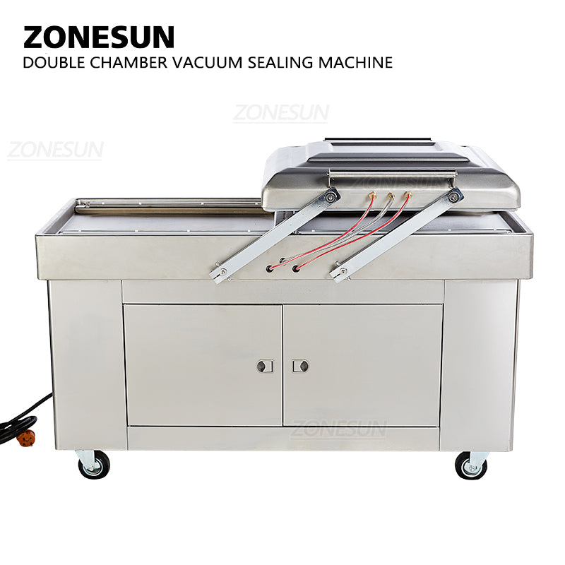 ZONESUN Automatic Double Chamber Vacuum Sealing Machine With Date Coder