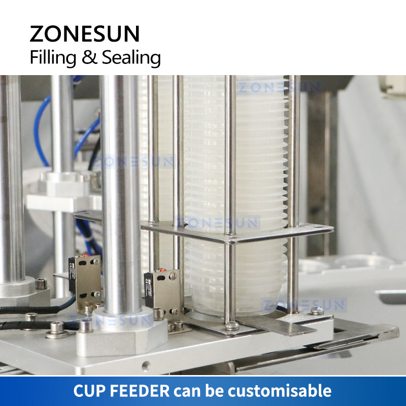 ZONESUN ZS-AFS02 Macchina per sigillare il riempimento di pasta liquida con pompa a pistone per tazza di plastica 