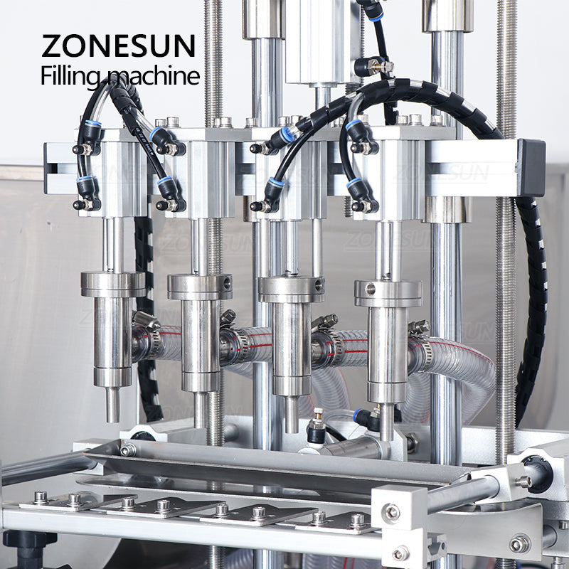 ZONESUN ZS-DTGT4T Pneumatic 4 Nozzles Paste Liquid Filling Machine