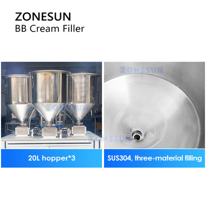 ZONESUN ZS-GTBB2S Three Color Air Cushion Foundation Liquid Filling Machine