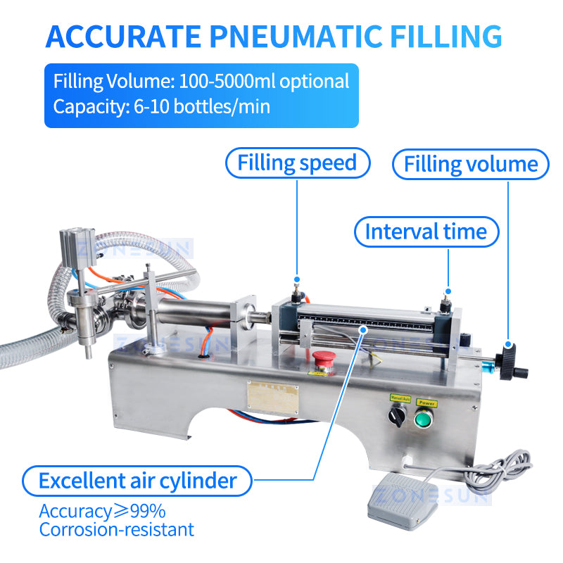 ZONESUN ZS-YT1 Single Nozzle Pneumatic Liquid Filling Machine