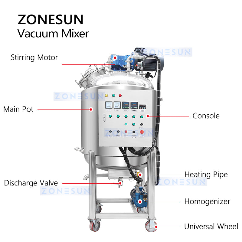 ZONESUN ZS-VM500 Miscelatrice per riscaldamento sotto vuoto 