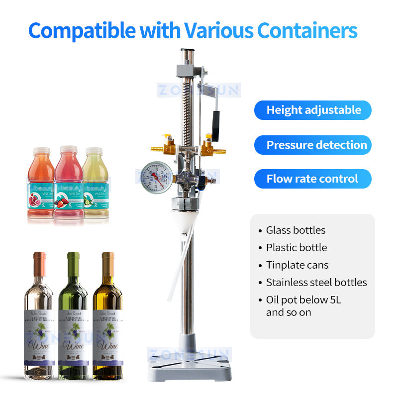 ZONESUN ZS-DYGZ01 Manual Equipressure Foamy Liquid Filling Machine