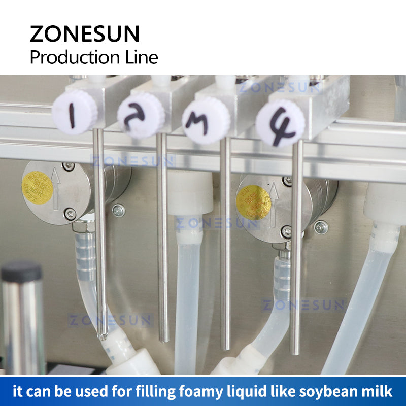 ZONESUN ZS-FAL180D3 Automatic Magmetic Pump Liquid Filling Round Bottle Cap Screwing Labeling Production Line