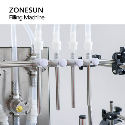 ZONESUN ZS-DTMP4Y Tabletop Automatic 4 Heads Magnetic Pump Liquid Filling Machine