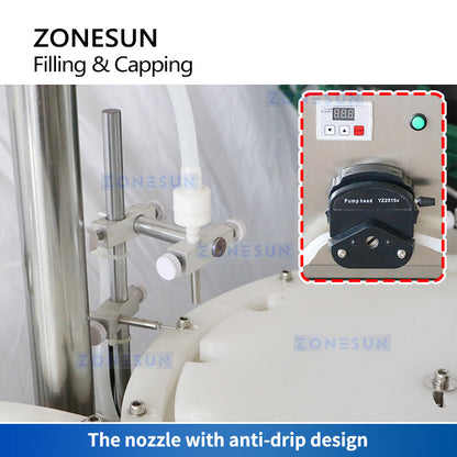 ZONESUN ZS-AFC15 Automatic Peristaltic Pump Liquid Filling Capping Machine