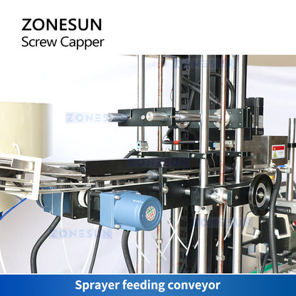 ZONESUN ZS-XG445 Automatic Trigger Pump Bottle Capping Machine With Cap Vibratory Feeder