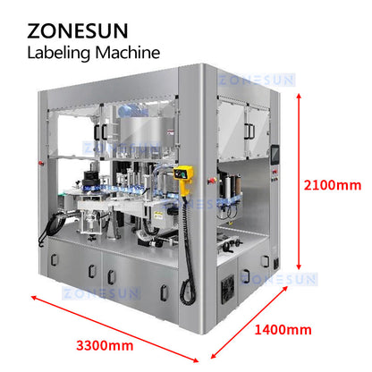 ZONESUN ZS-CYXR12 Automatic Hot Melt Glue Film Round Bottle Labeling Machine