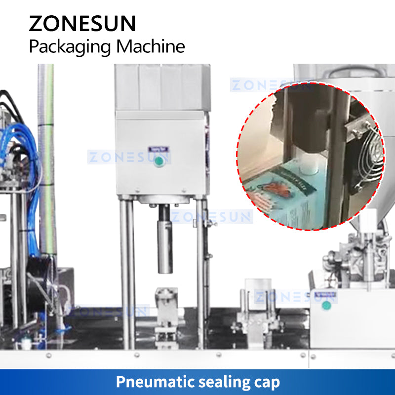 ZONESUN ZS-GTC1000 Semi Automatic Gable Top Carton Liquid Paste Filling Sealing Machine