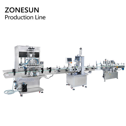 ZONESUN ZS-FAL180P6 Servo Liquid Paste Filling Capping And Labeling Machine