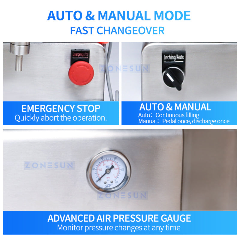 ZONESUN ZS-GT1 Single Nozzle Pneumatic Paste & Viscous Liquid Filling Machine